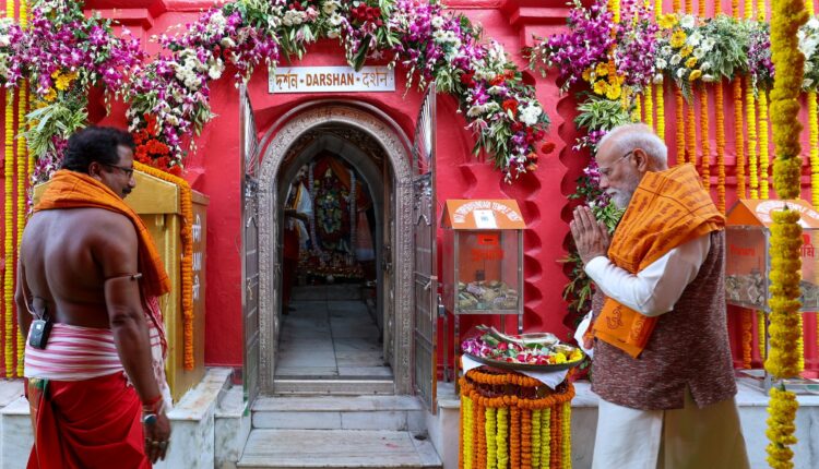 Prime Minister Narendra Modi offered prayers at Mata Tripura Sundari Temple in Tripura.