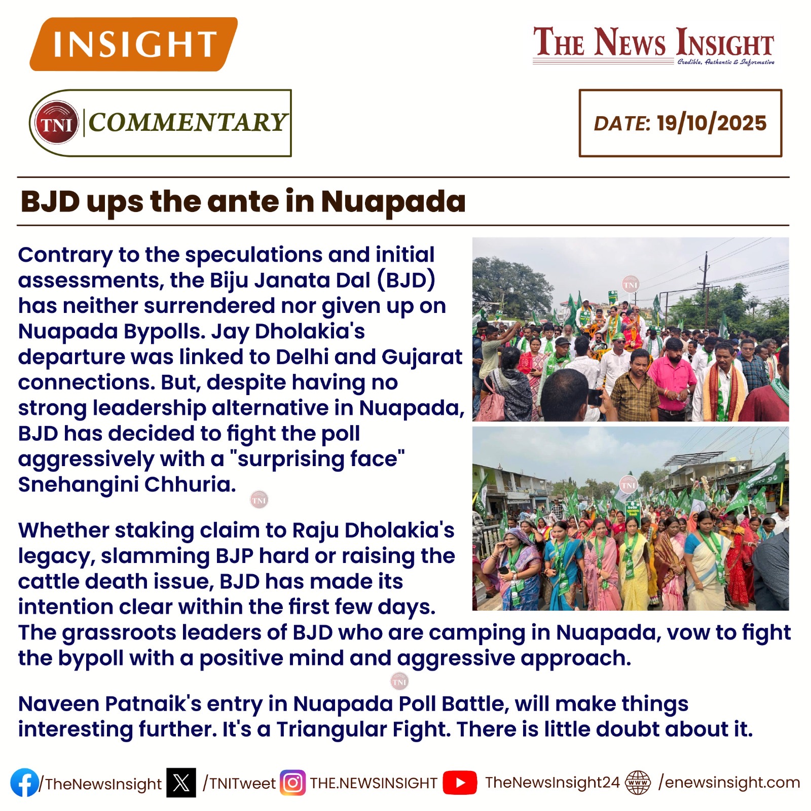TNI Commentary - BJD ups the ante in Nuapada