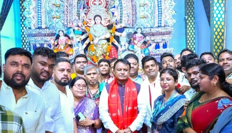 Odisha CM Mohan Charan Majhi visited Durga Puja pandals in Cuttack on Maha Navami on Wednesday and sought the blessings of Goddess Durga.