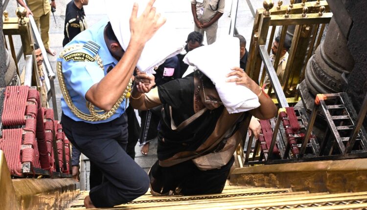 President Droupadi Murmu offers prayers at Sabarimala temple during 4-day Kerala visit, performed aarti at Lord Ayyappa temple.