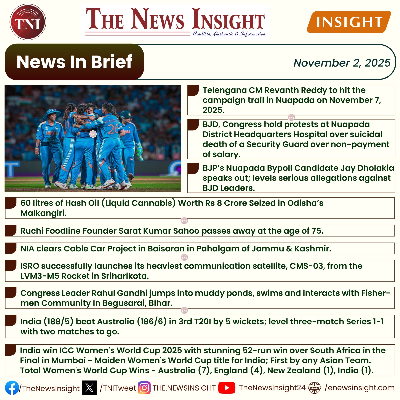 TNI News In Brief - November 2, 2025