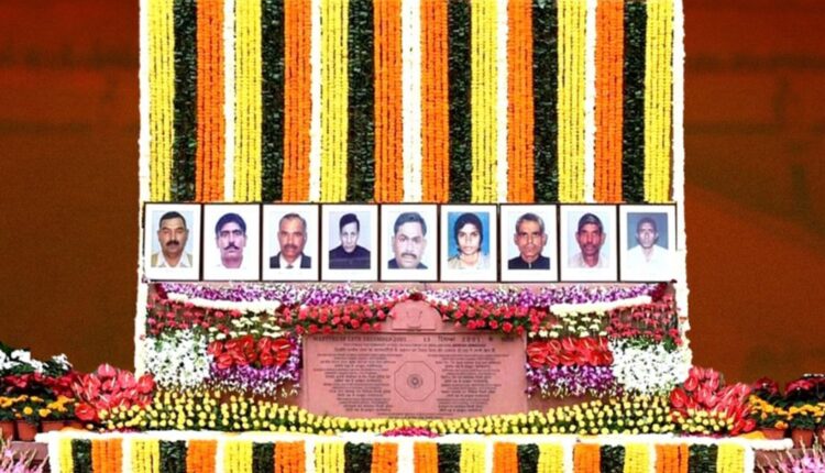 Vice President CP Radhakrishnan, PM Modi and other parliamentarians pay tribute to the security personnel who lost their lives in the 2001 Parliament attack on its Anniversary today at Parliament’s Samvidhan Sadan.
