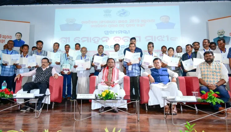 CM Mohan Majhi on Thursday handed over citizenship certificates to 35 individuals in Odisha under the Citizenship (Amendment) Act, 2019.