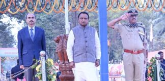 Odisha CM Mohan Charan Majhi attends Odisha Special Armed Police (OSAP) Beating Retreat ceremony, earlier today.