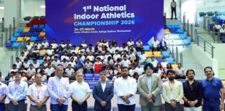 First National Indoor Athletics Championship 2026” has officially begun at the Kalinga Stadium in Bhubaneswar on Tuesday.  