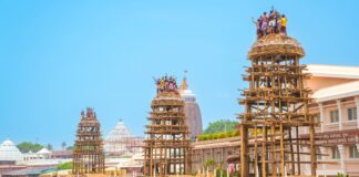 Construction of the holy chariots for the world-famous Ratha Jatra 2026 of Lord Jagannath underway.