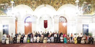 PM Modi attended the Civil Investiture Ceremony-II at Rashtrapati Bhavan, where the Padma Awards were presented.