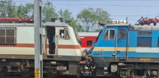 Two trains came face-to-face near Jharpada bridge area in Bhubaneswar. No injuries reported.