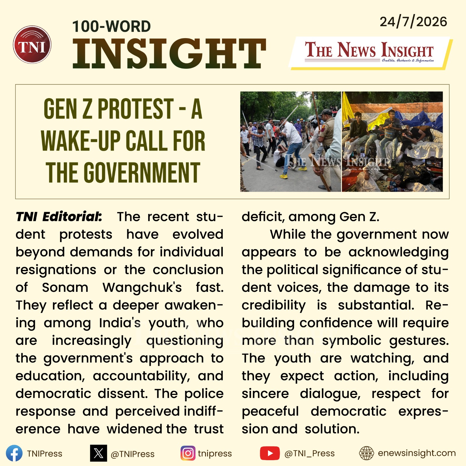 100-Word Insight: Gen Z Protest - A Wake-Up Call for the Government