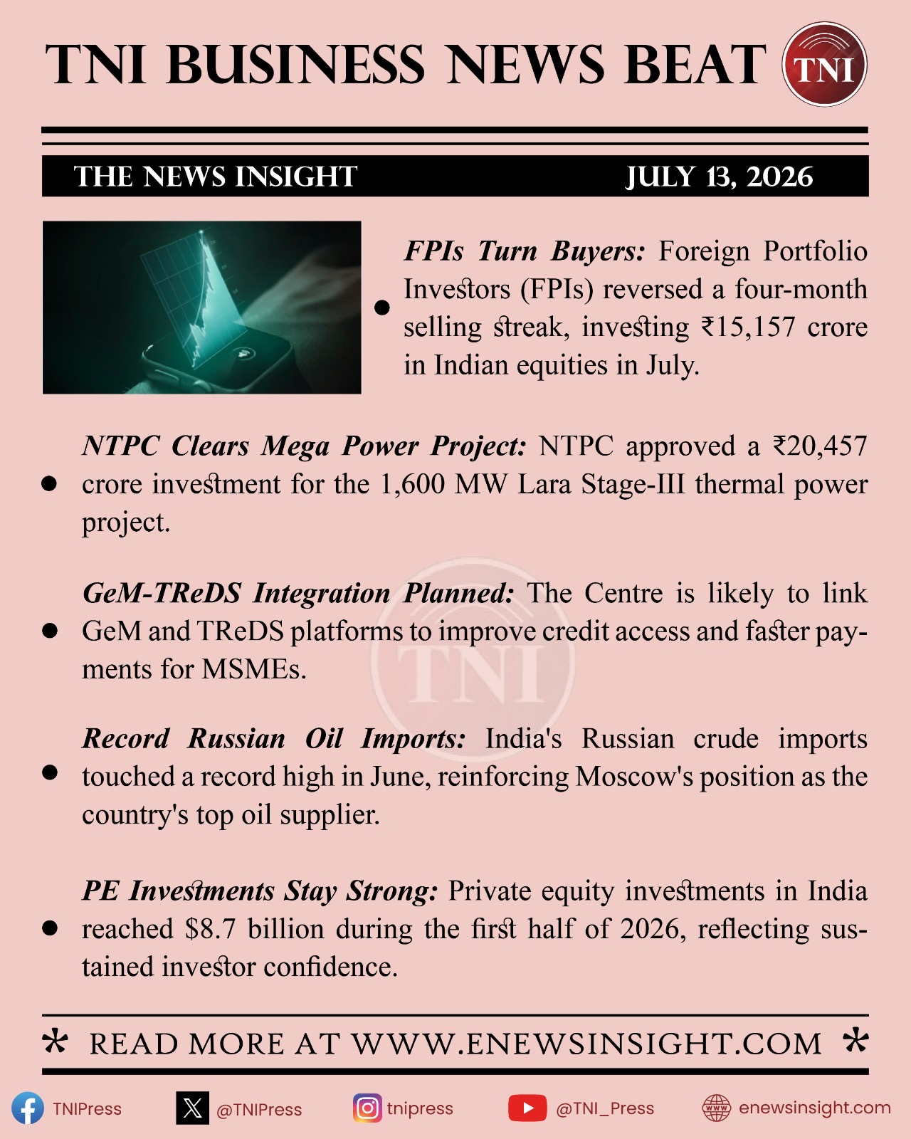 TNI Business News Beat - July 13, 2026